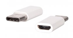 Adapter Micro USB Till USB-C Vit
